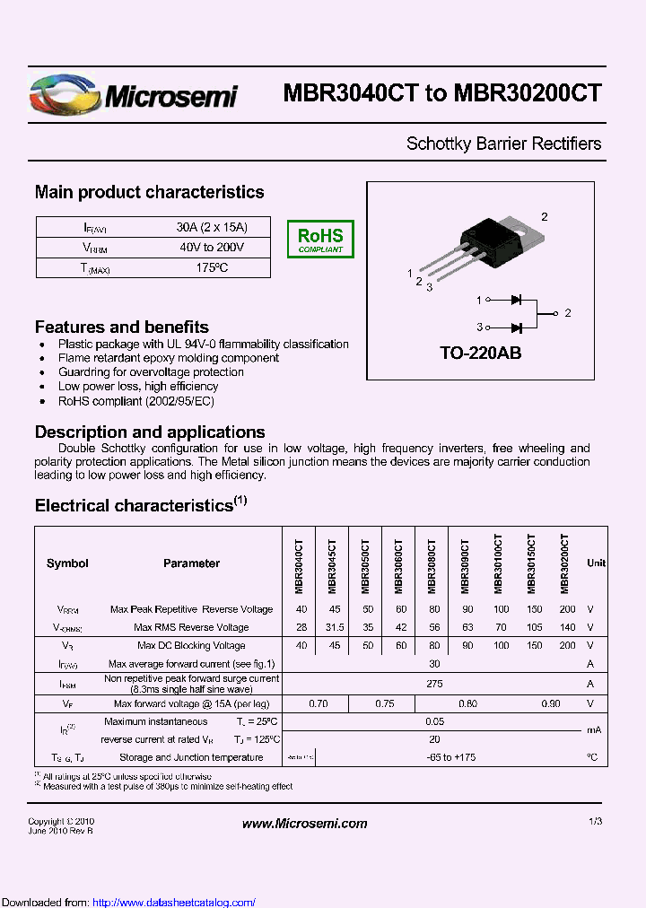MBR3040CTE3TU_9097257.PDF Datasheet