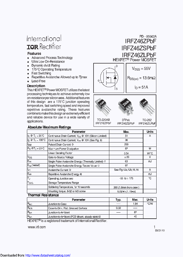 IRFZ46ZPBF_9097919.PDF Datasheet