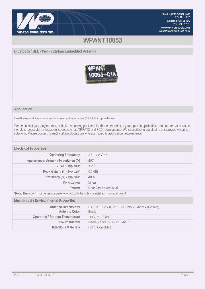 WPANT10053-C1A_9098419.PDF Datasheet