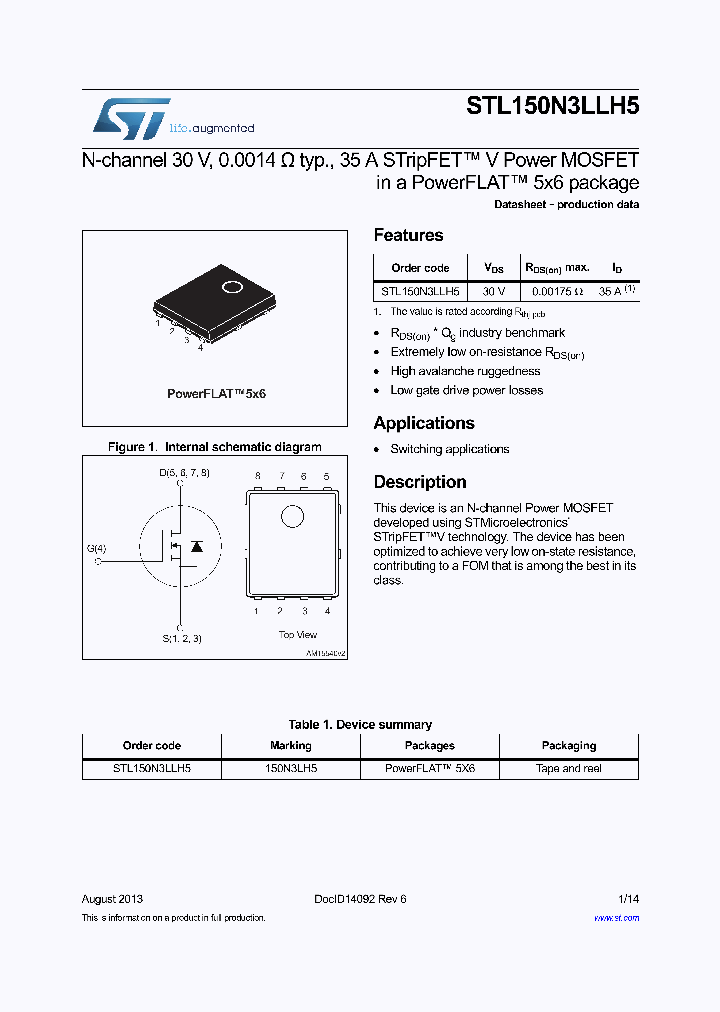 STL150N3LLH5_9098844.PDF Datasheet