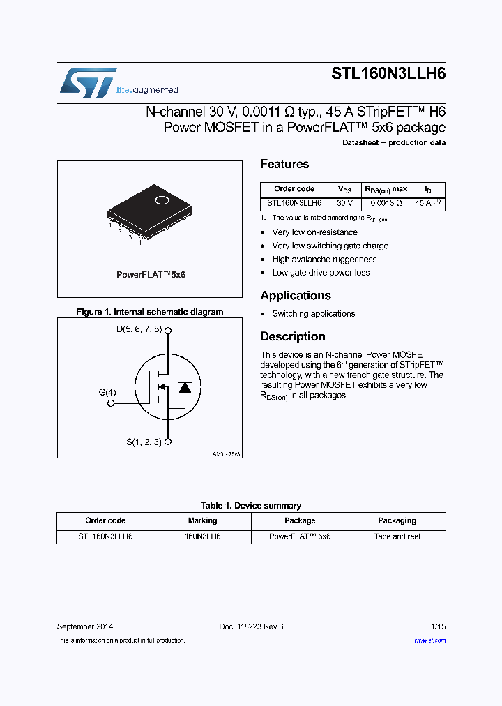 STL160N3LLH6_9098846.PDF Datasheet