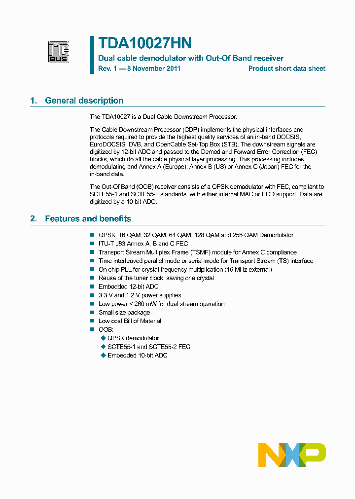 TDA10027HN_9098881.PDF Datasheet