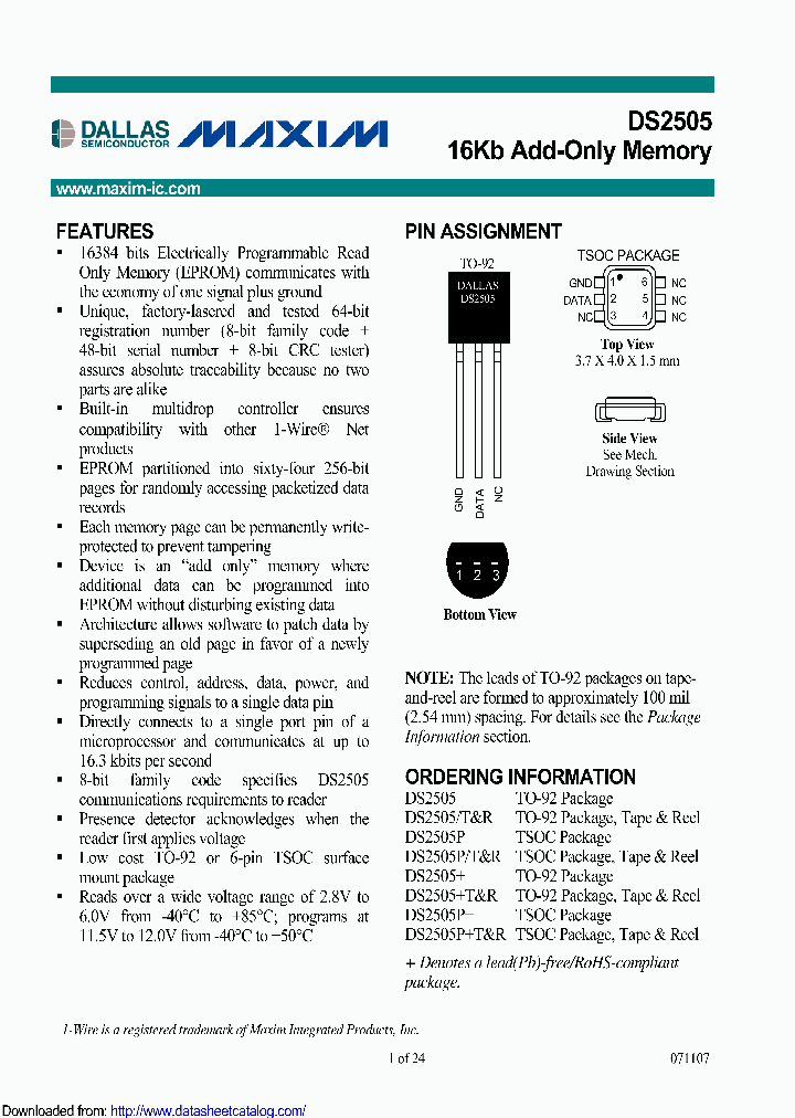 DS2505P-UNW-1154_9099026.PDF Datasheet