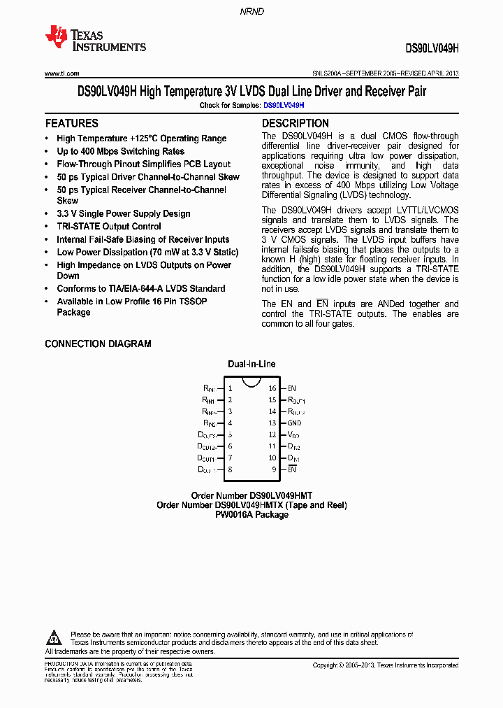DS90LV049HMTNOPB_9099175.PDF Datasheet