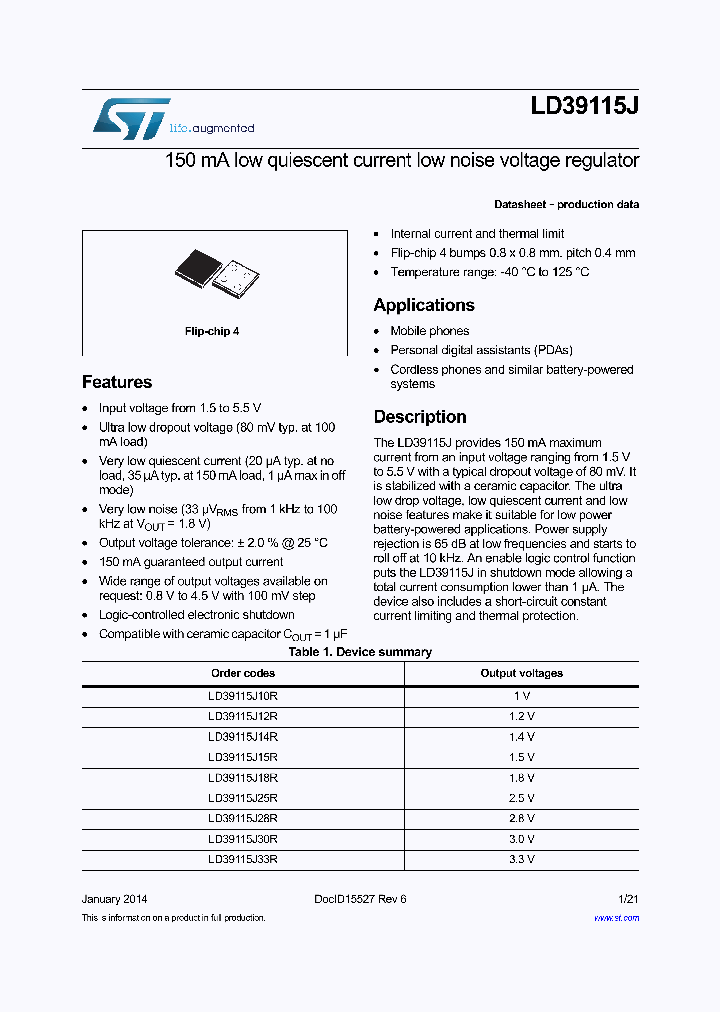 LD39115J10R_9099139.PDF Datasheet