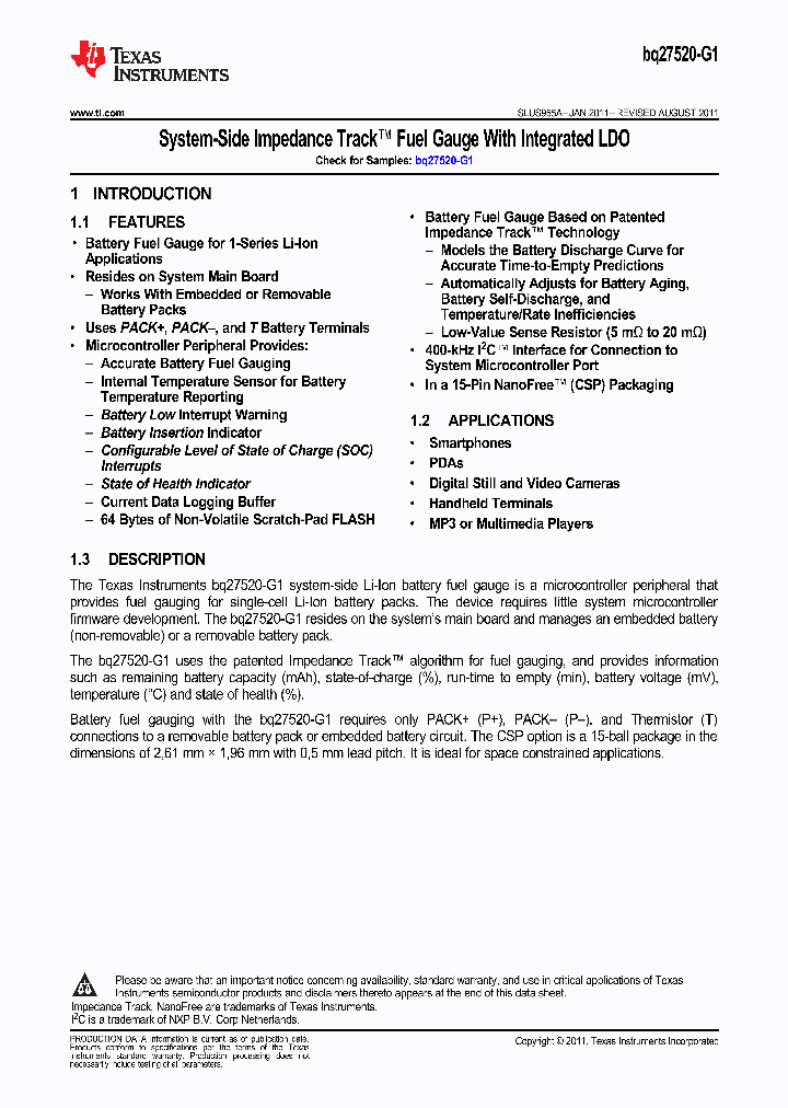 BQ27520-G1_9099220.PDF Datasheet