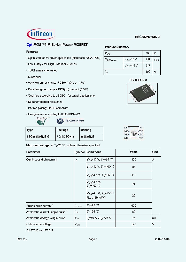 BSC882N03MSG_9099502.PDF Datasheet