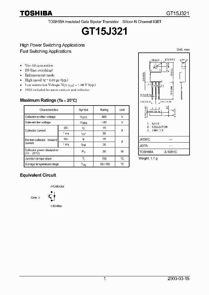 GT15J321_9100013.PDF Datasheet