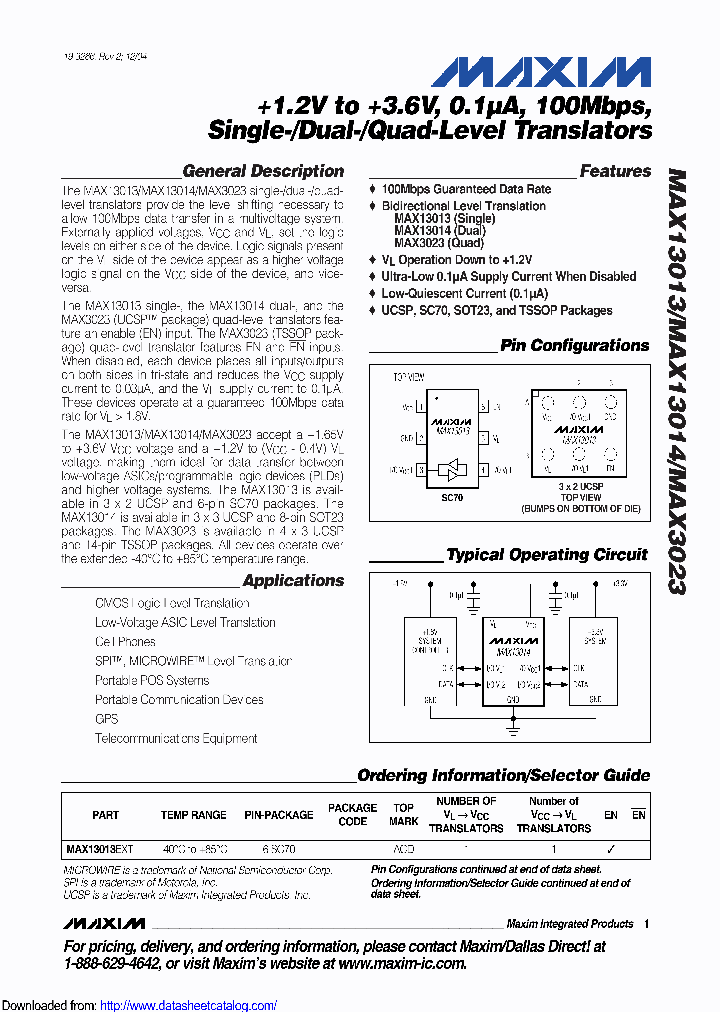 MAX13013EXT_9100070.PDF Datasheet