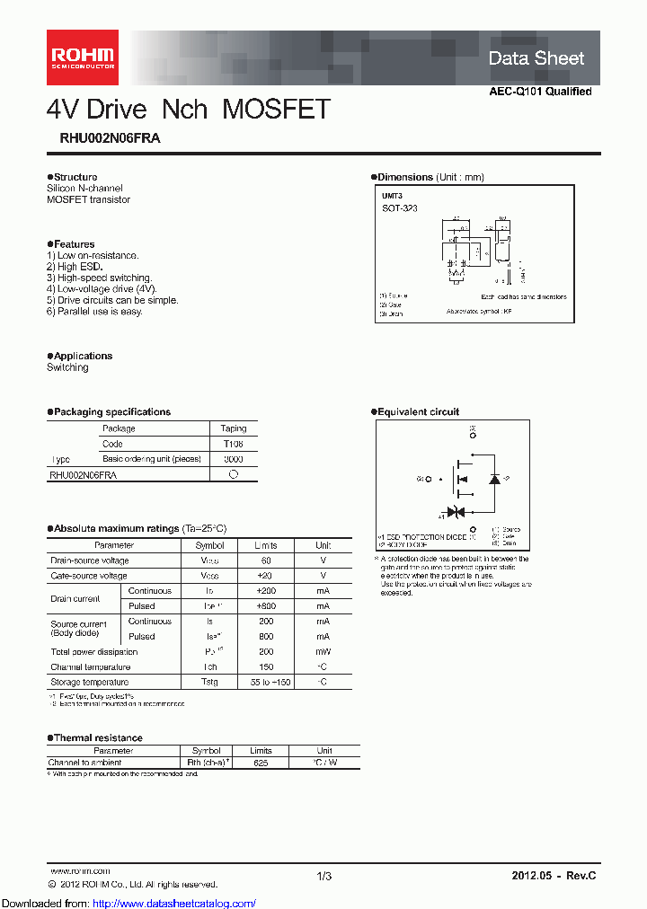 RHU002N06FRAT106_9100127.PDF Datasheet
