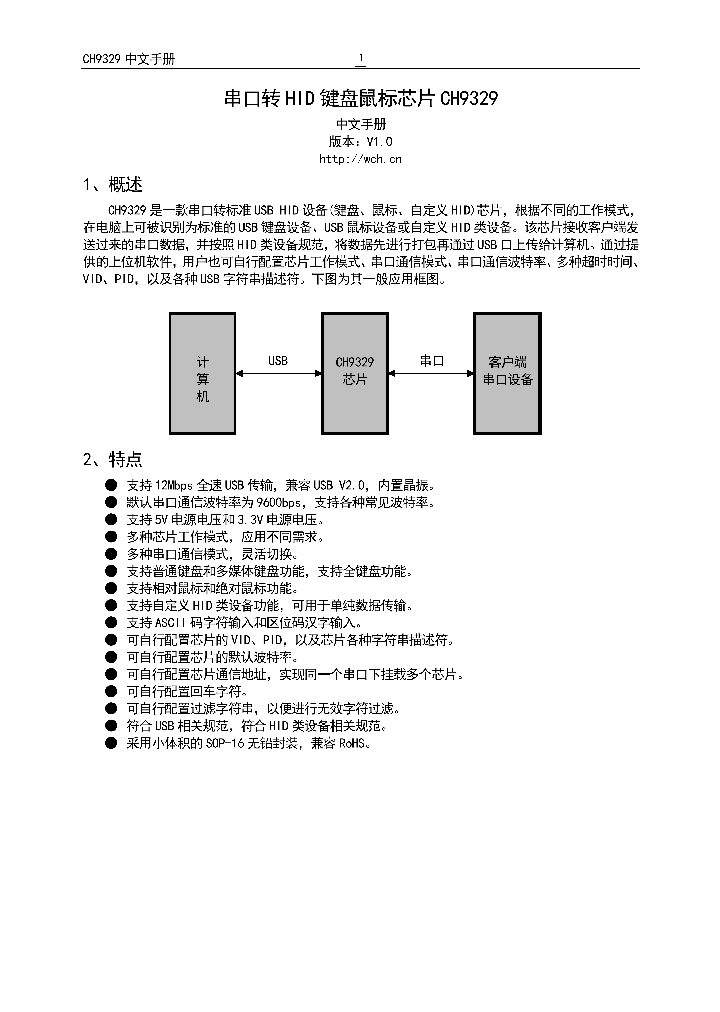 CH9329_9100475.PDF Datasheet