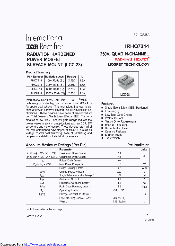 IRHQ7214SCS_9101285.PDF Datasheet