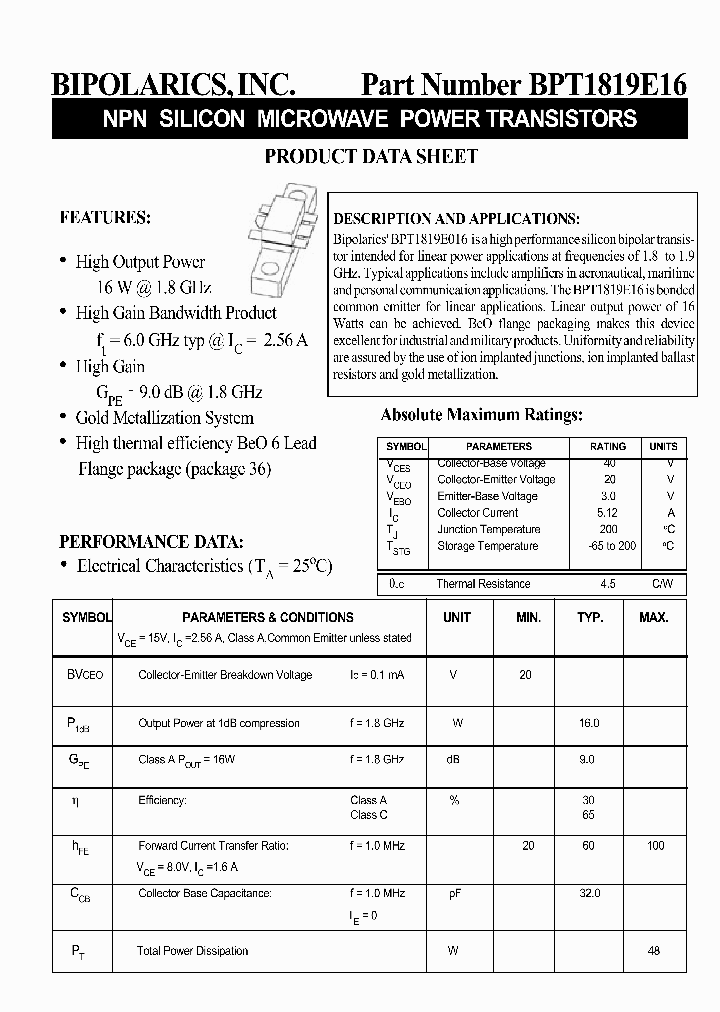 BPT1819E16_9102149.PDF Datasheet