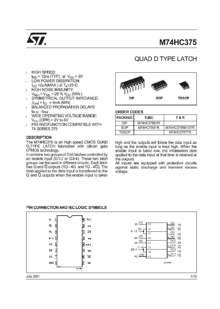 M74HC375RM13TR_9102190.PDF Datasheet