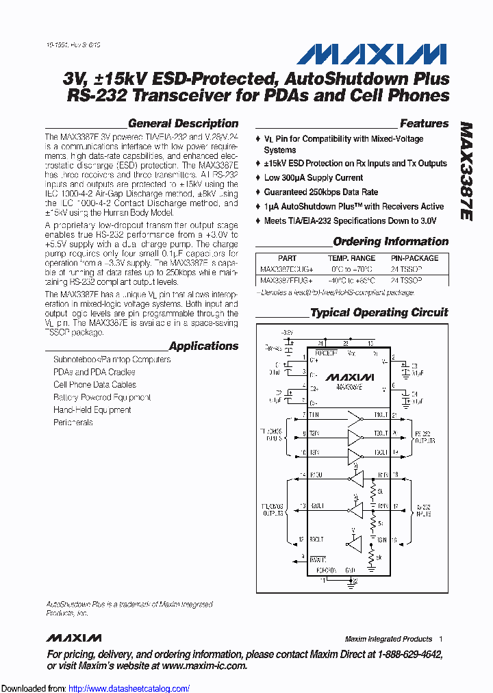 MAX3387ECUG_9105647.PDF Datasheet