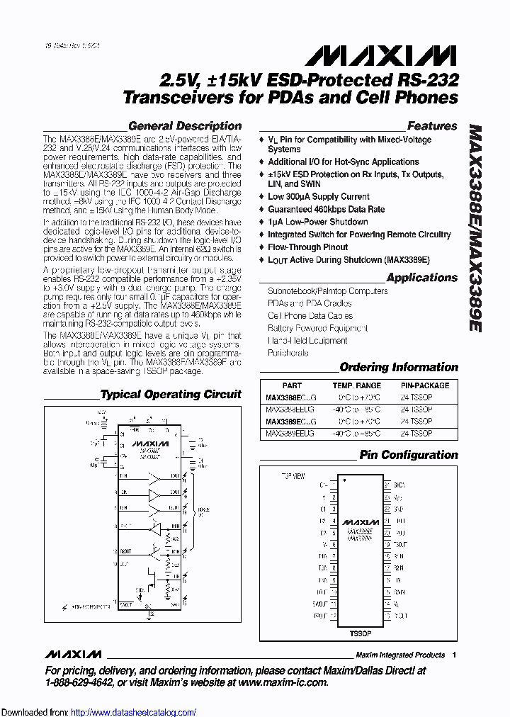 MAX3388ECUG_9105650.PDF Datasheet