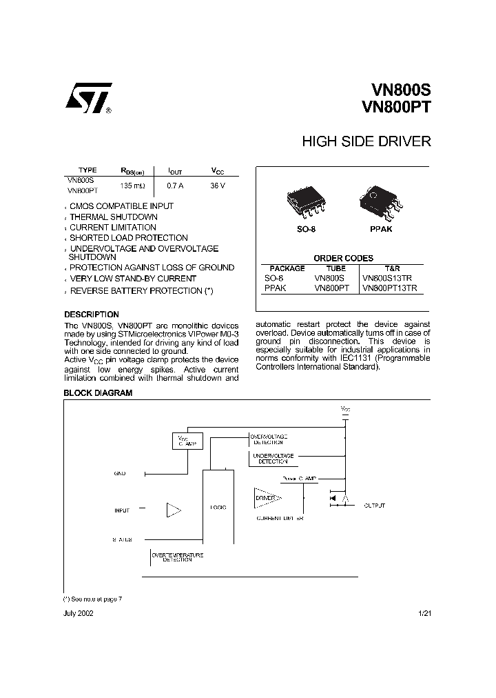 VN800S13TR_9106552.PDF Datasheet