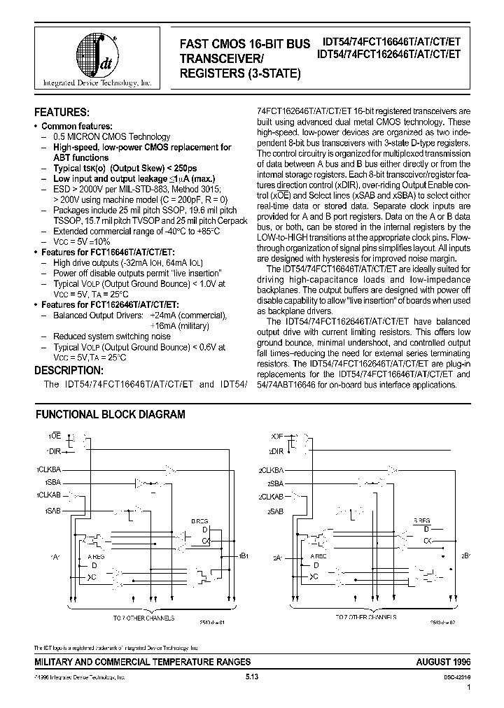 IDT54FCT16646ETE_9107454.PDF Datasheet