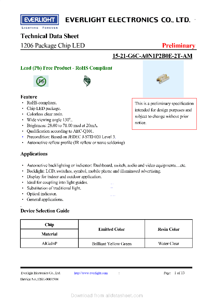 15-21-G6C-A0N1P2B0E-2T-AM_9108678.PDF Datasheet