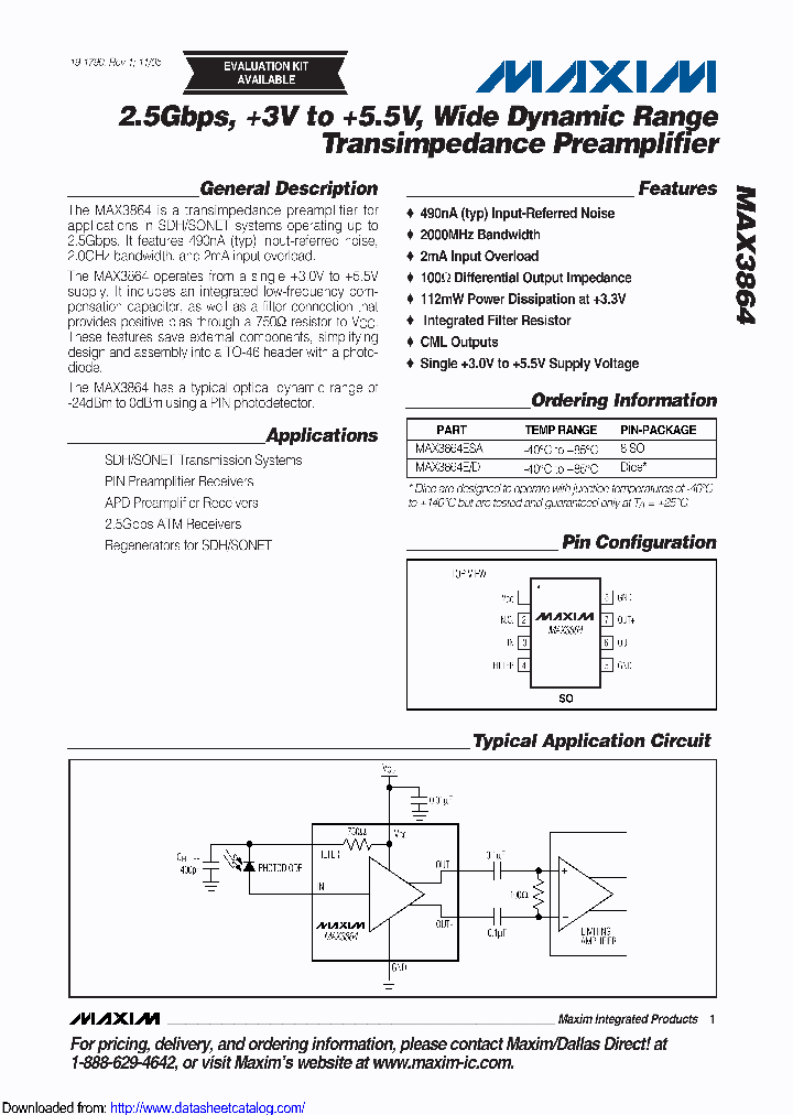 MAX3864EDC8R_9109456.PDF Datasheet