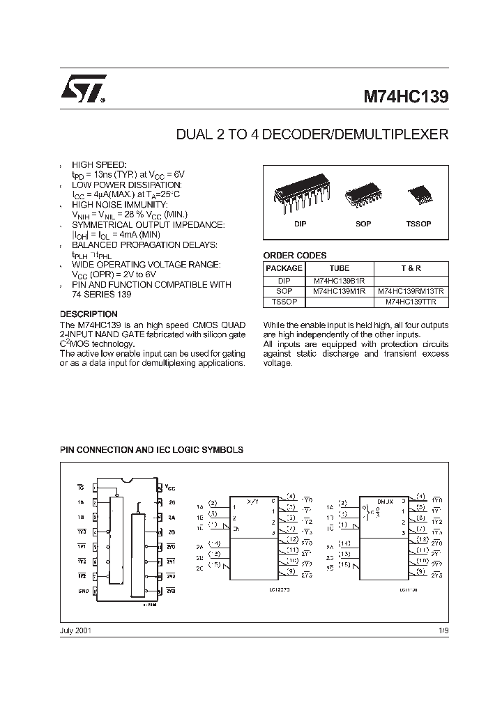 M74HC139TTR_9113066.PDF Datasheet