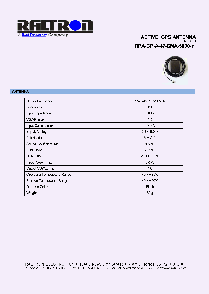 RPA-GP-A-47-SMA-5000-Y_9114184.PDF Datasheet