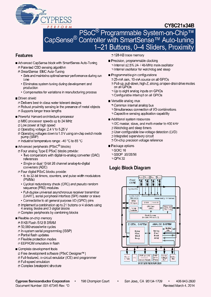 CY8C21234B-24SXI_9117475.PDF Datasheet