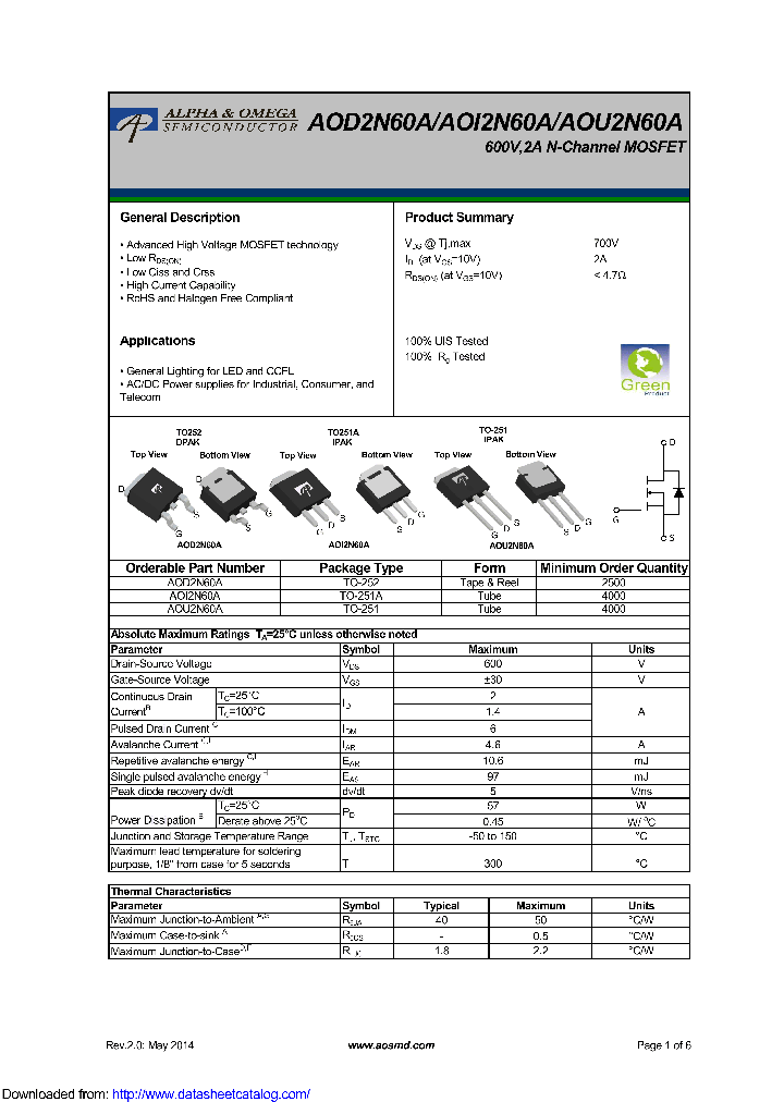 AOD2N60A_9117855.PDF Datasheet