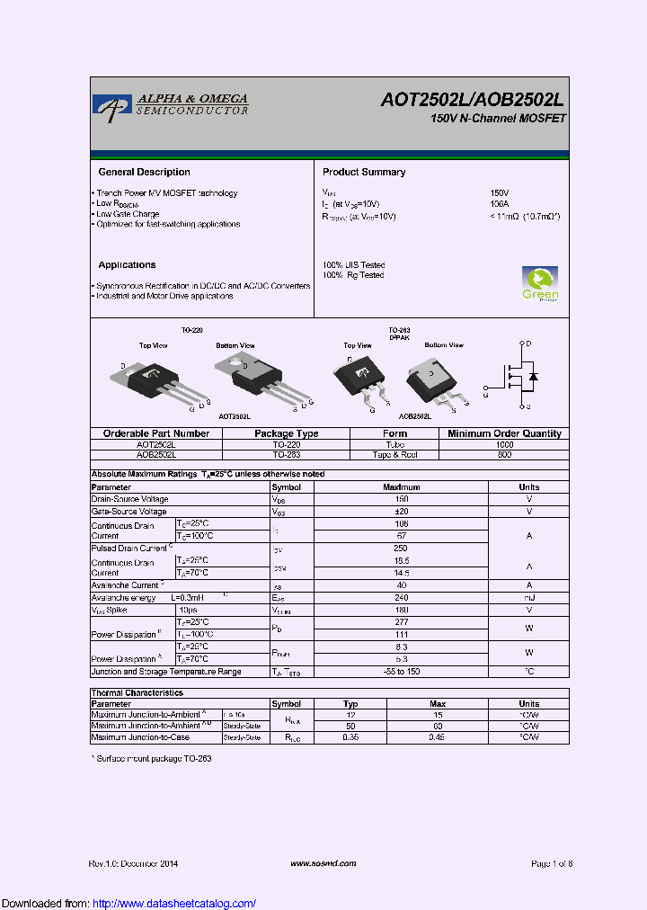 AOB2502L_9118121.PDF Datasheet