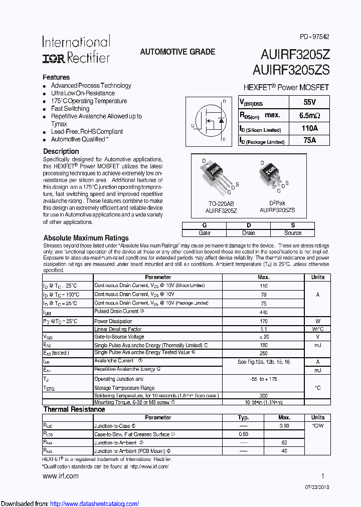 AUIRF3205Z_9118220.PDF Datasheet
