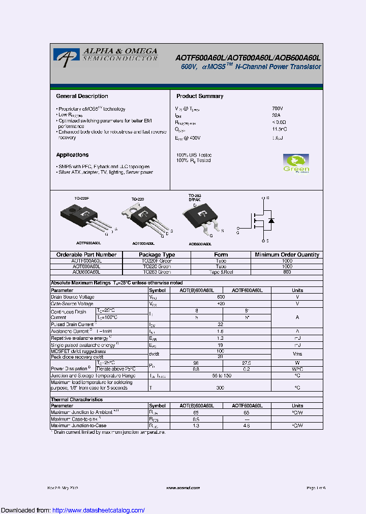 AOB600A60L_9118283.PDF Datasheet