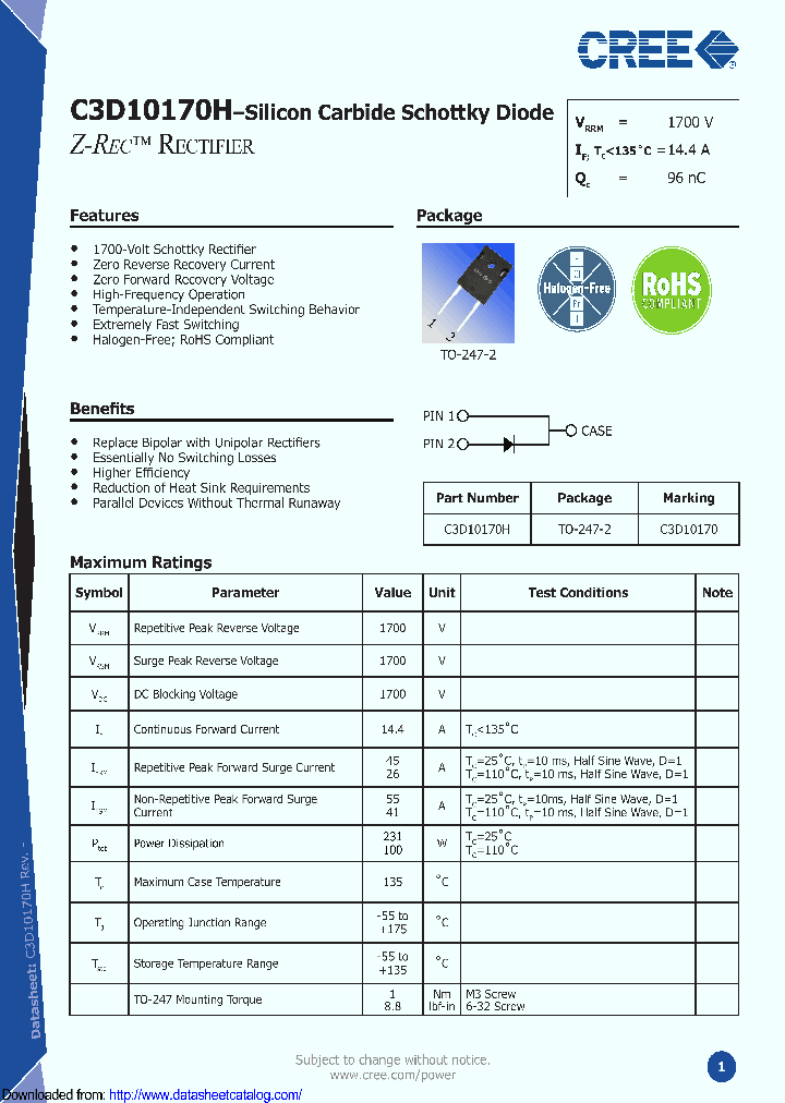 C3D10170H_9119060.PDF Datasheet
