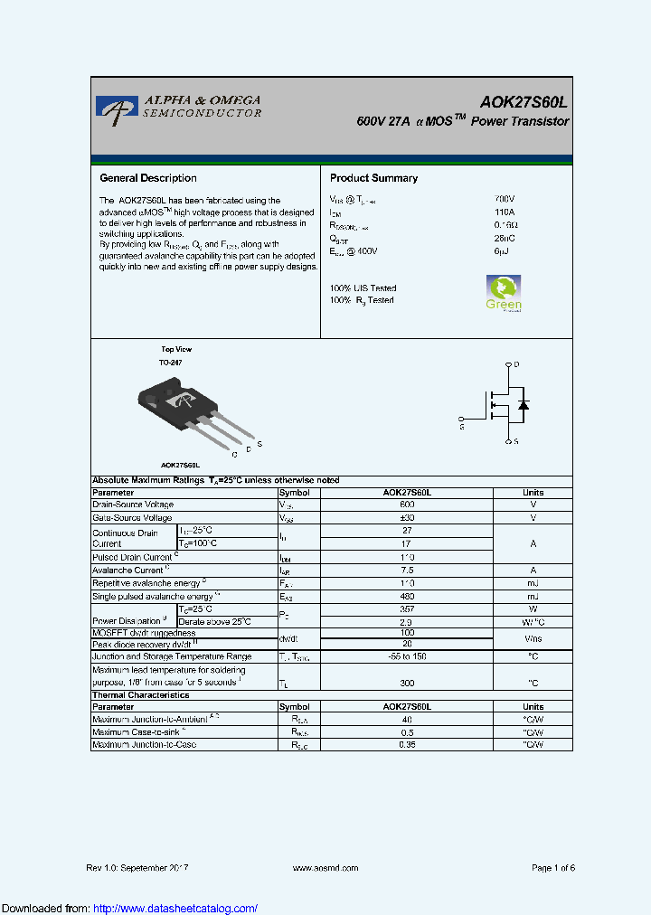 AOK27S60L_9119280.PDF Datasheet