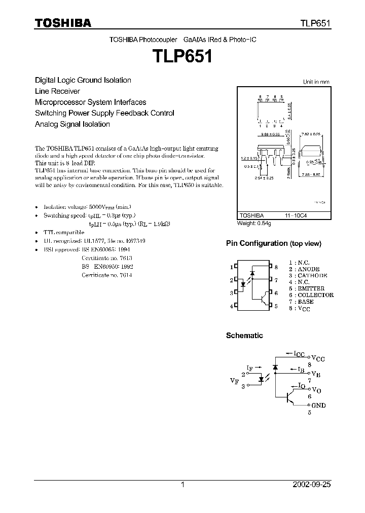 TLP651_9119314.PDF Datasheet