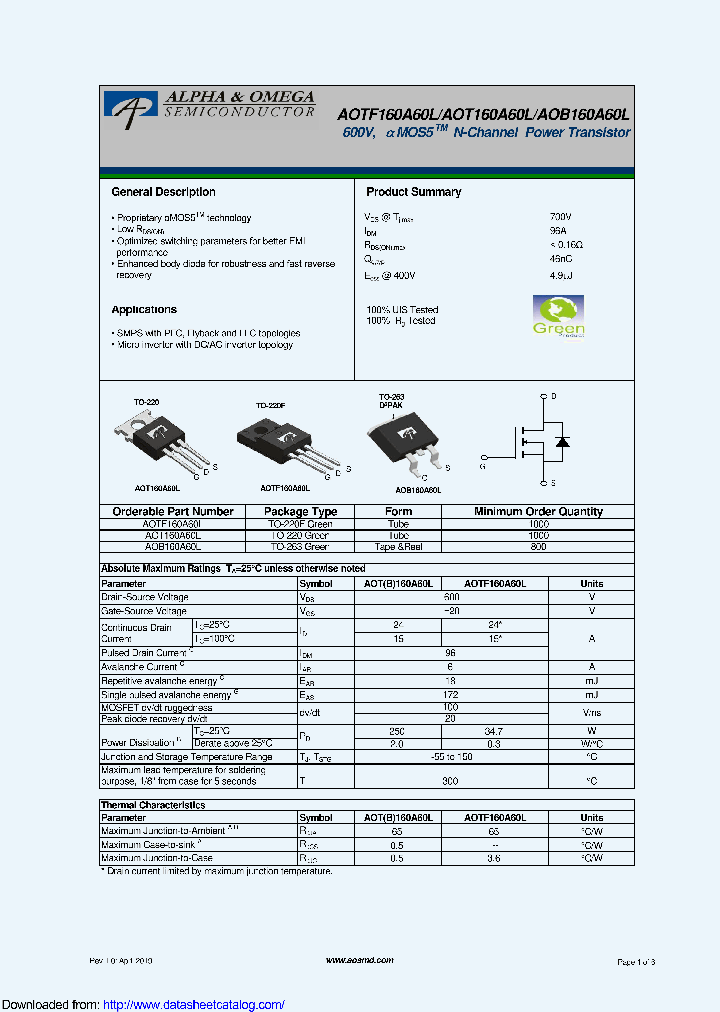 AOT160A60L_9119462.PDF Datasheet