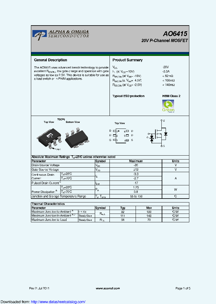AO6415_9119657.PDF Datasheet