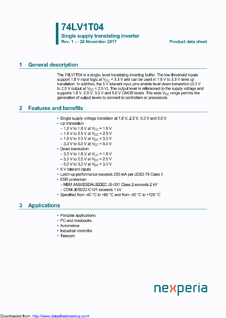 74LV1T04GX_9119727.PDF Datasheet