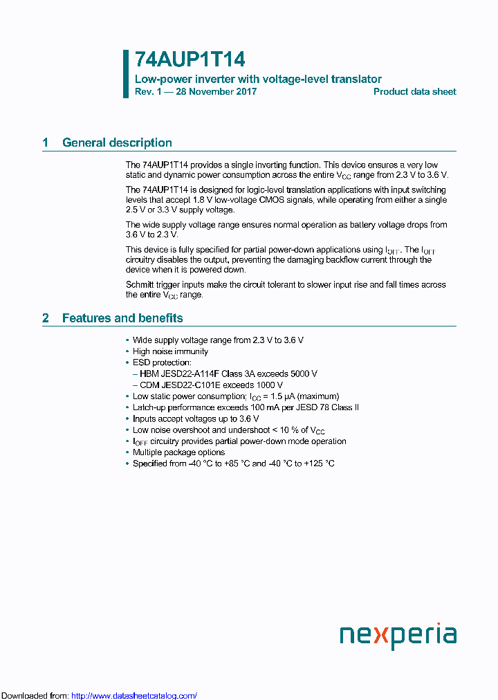 74AUP1T14GX_9119899.PDF Datasheet