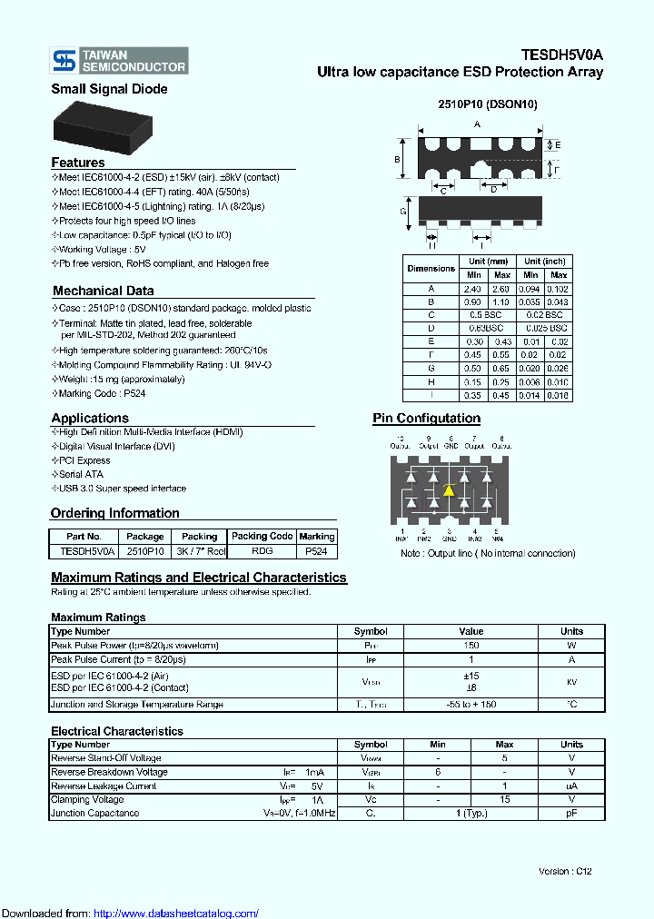 TESDH5V0A_9120452.PDF Datasheet
