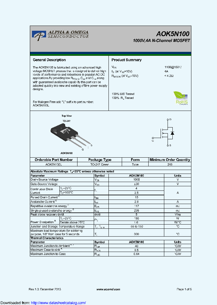 AOK5N100_9121023.PDF Datasheet