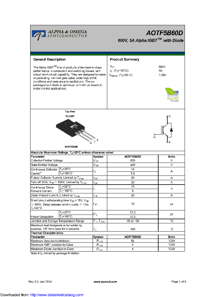 AOTF5B60D_9121562.PDF Datasheet