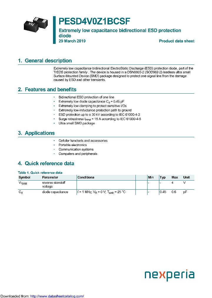 PESD4V0Z1BCSF_9126977.PDF Datasheet