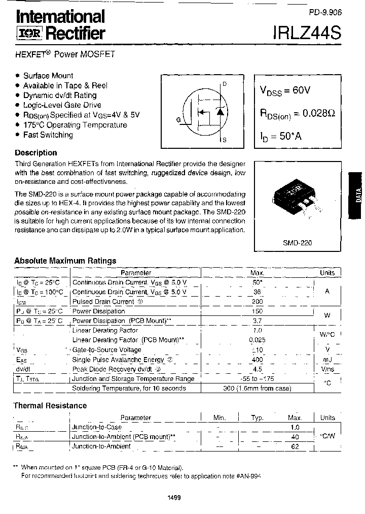 IRLZ44S_9128246.PDF Datasheet