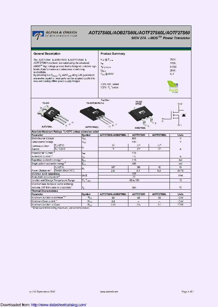 AOTF27S60_9131322.PDF Datasheet